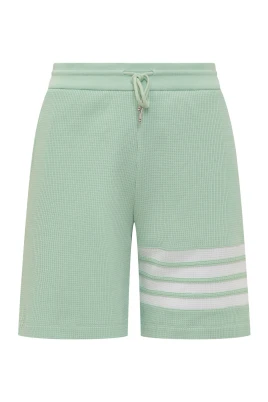 4-Bar Print Casual Straight Shorts