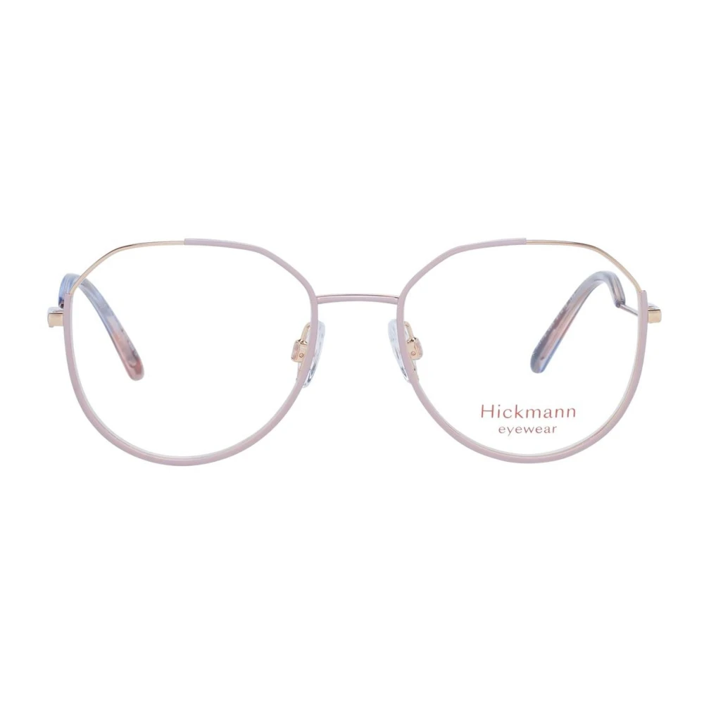 Ana Hickmann Gouden Ronde Metalen Optische Frames met Veerscharnier Yellow Dames