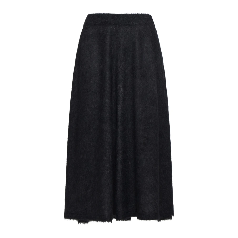 BRUNELLO CUCINELLI Elastische Taille Midi Rok Grijs Black Dames