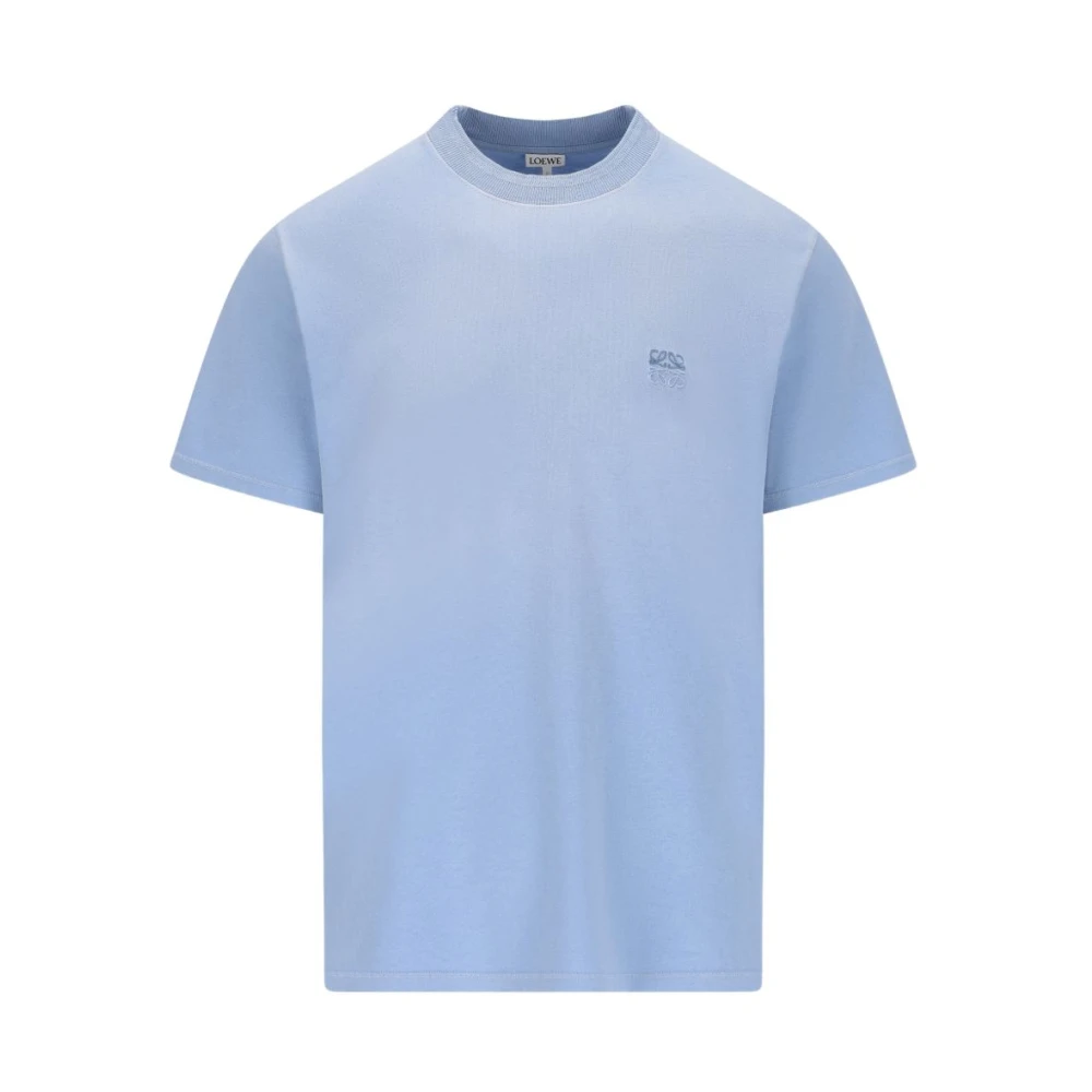 Loewe Anagram Embroidered T-Shirt - Male - T-Shirts - Blue - Xl - Tops