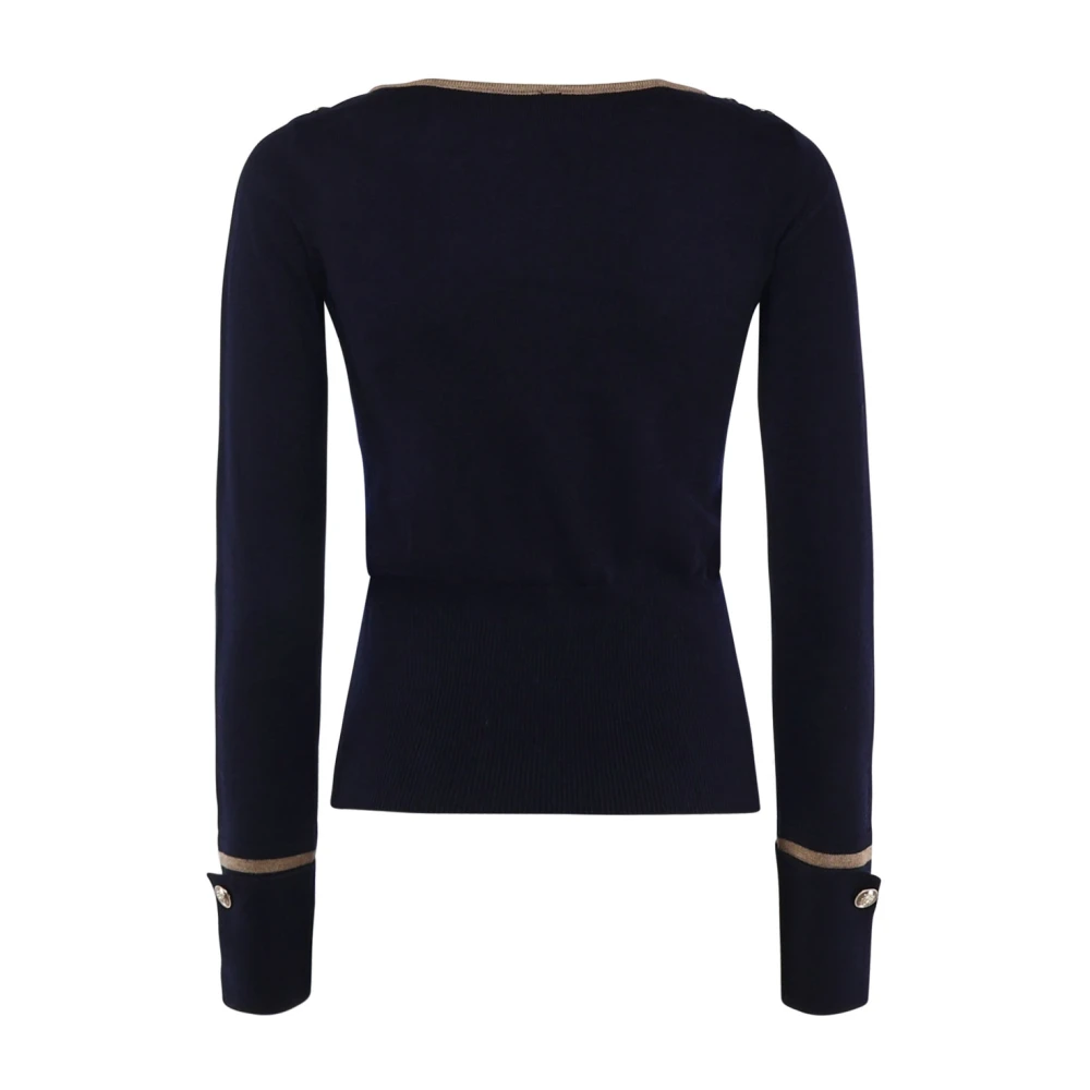 Guess Zwarte Katoenen Trui Boothals Lange Mouwen Black Dames