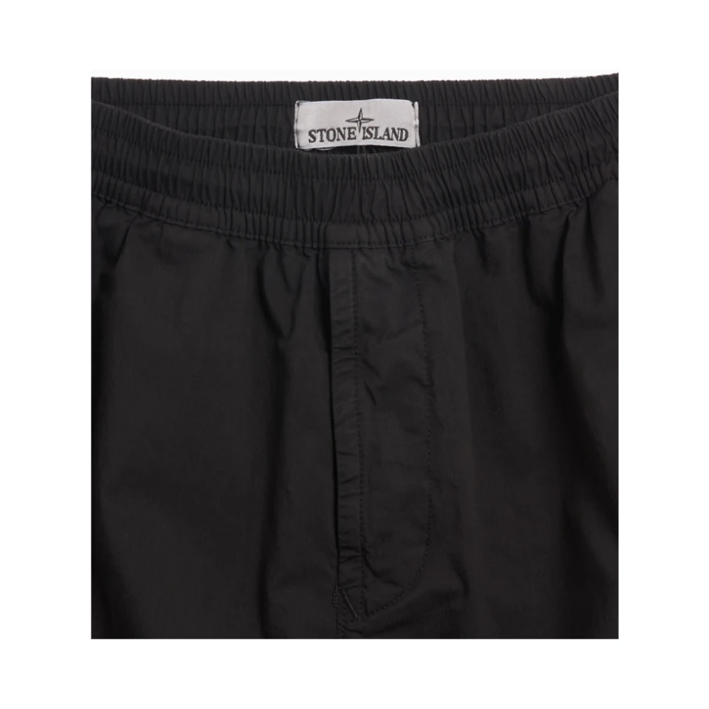 Stone Island Zwarte Cargo Joggingbroek met Zakken Black Heren