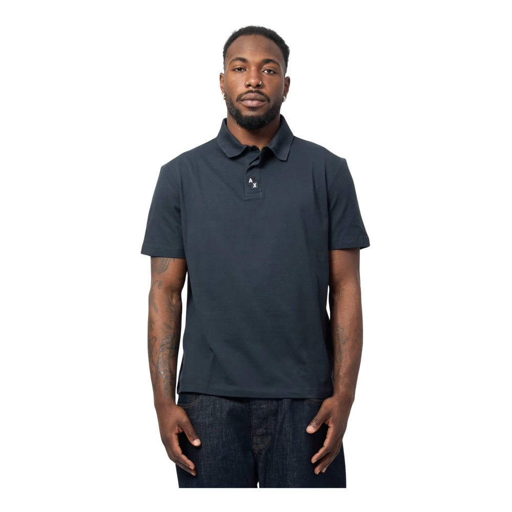 Armani Exchange Men's Blue Polo Shirt Regular Fit - Polo Shirts - Xl - Tops