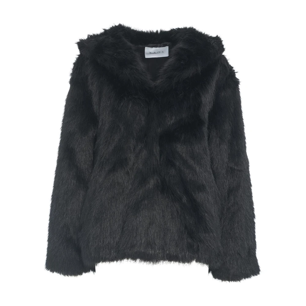 Kaos Zwarte Jassen voor Vrouwen Aw24 Black Dames