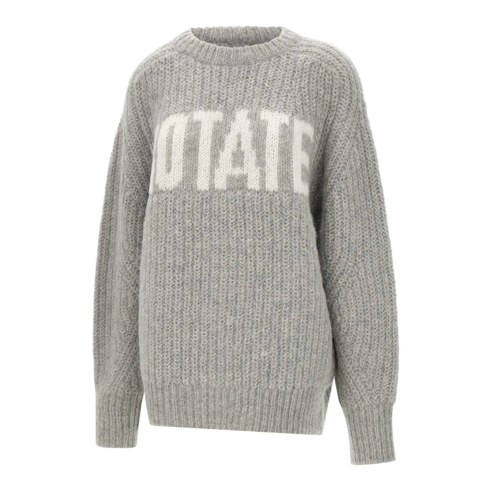 Rotate Birger Christensen Zachte Grijze Wol Alpaca Trui Gray Dames