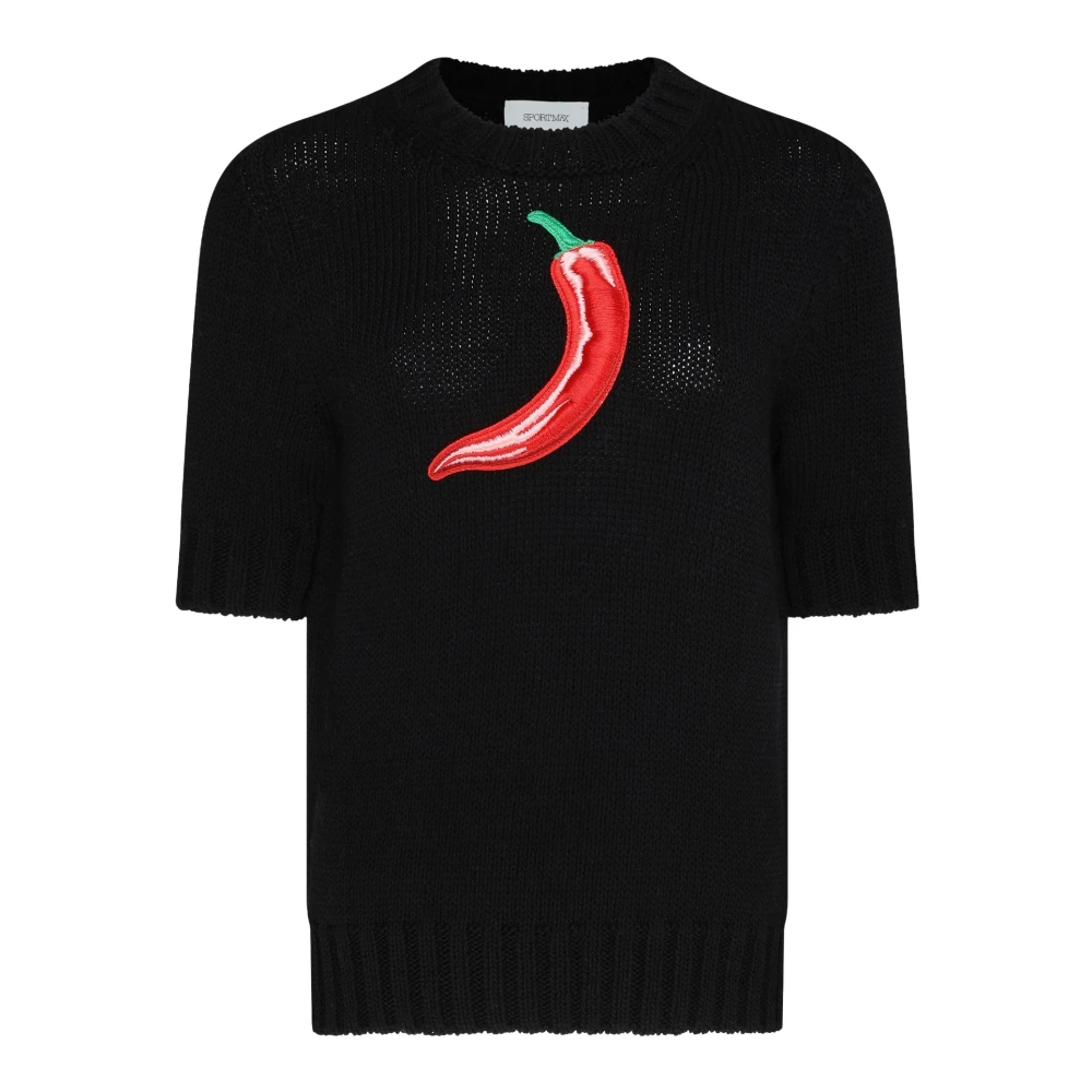 SPORTMAX Zwart T-shirt Black Dames