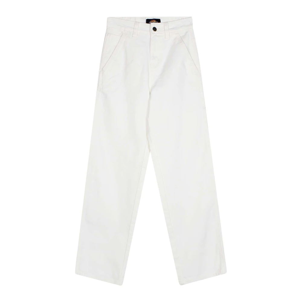 Dickies Straight Trousers White Dames