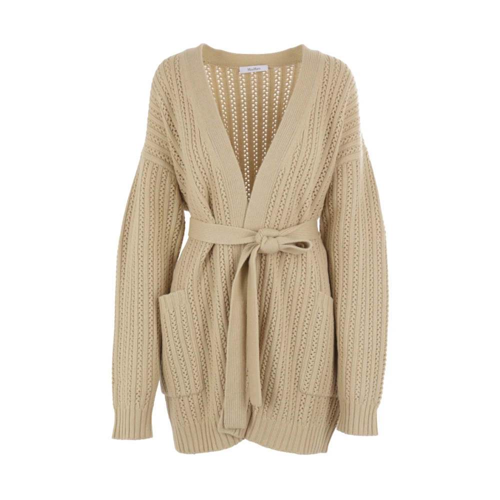 Beige Strikket Cardigan Sweater