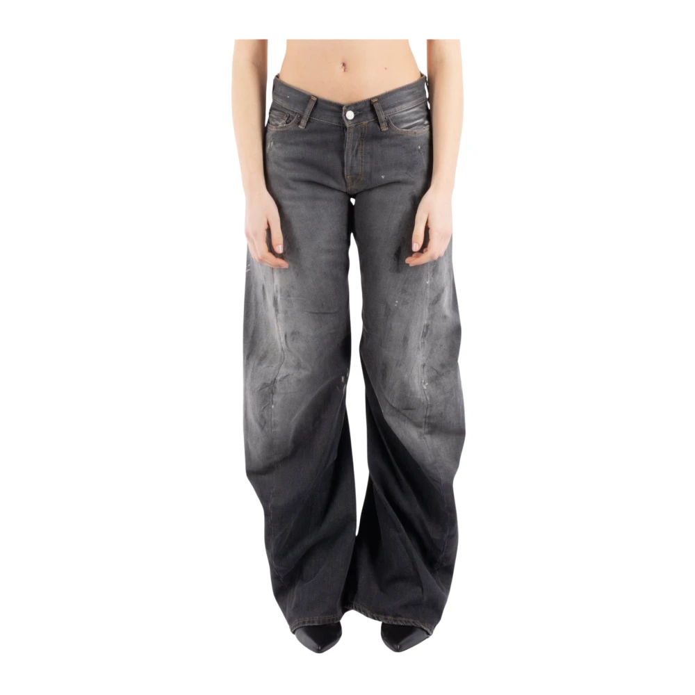 Acne Studios Zwarte Katoenen Jeans A00515 Black Dames