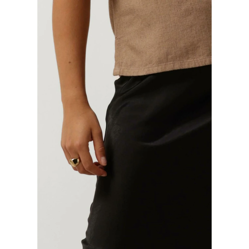 Notre-v Dames Rokken Satin Long Skirt Black Dames
