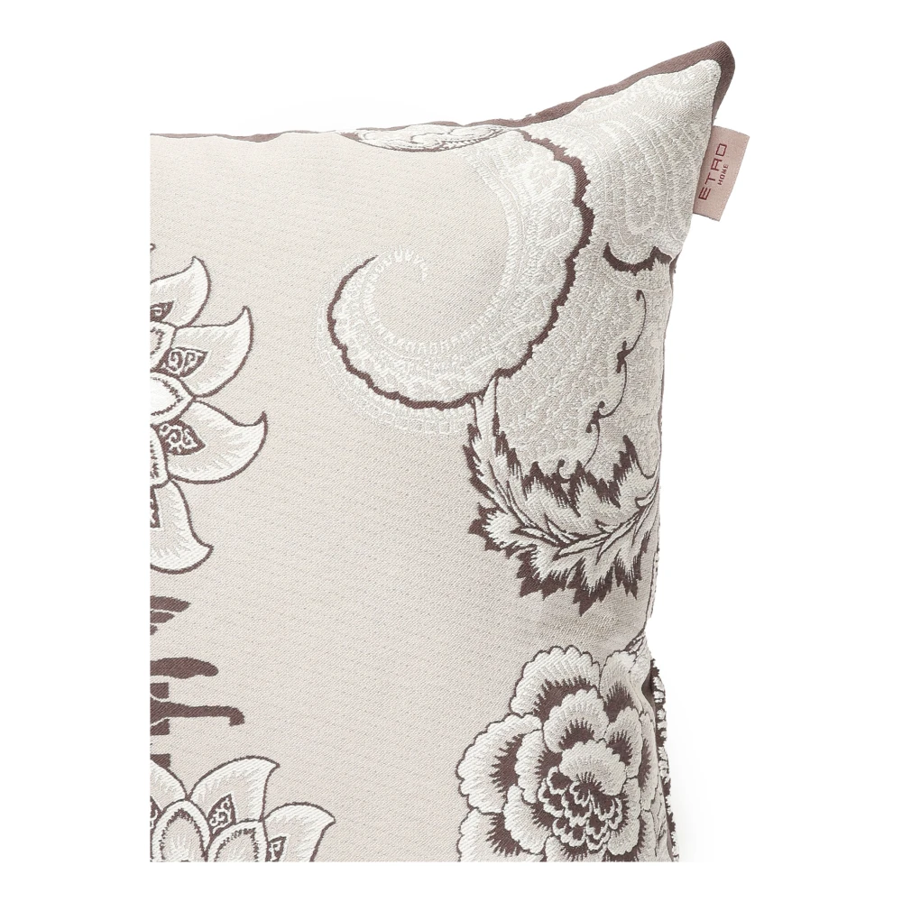 ETRO Witte Jacquard Kussen Woonaccessoires White Unisex