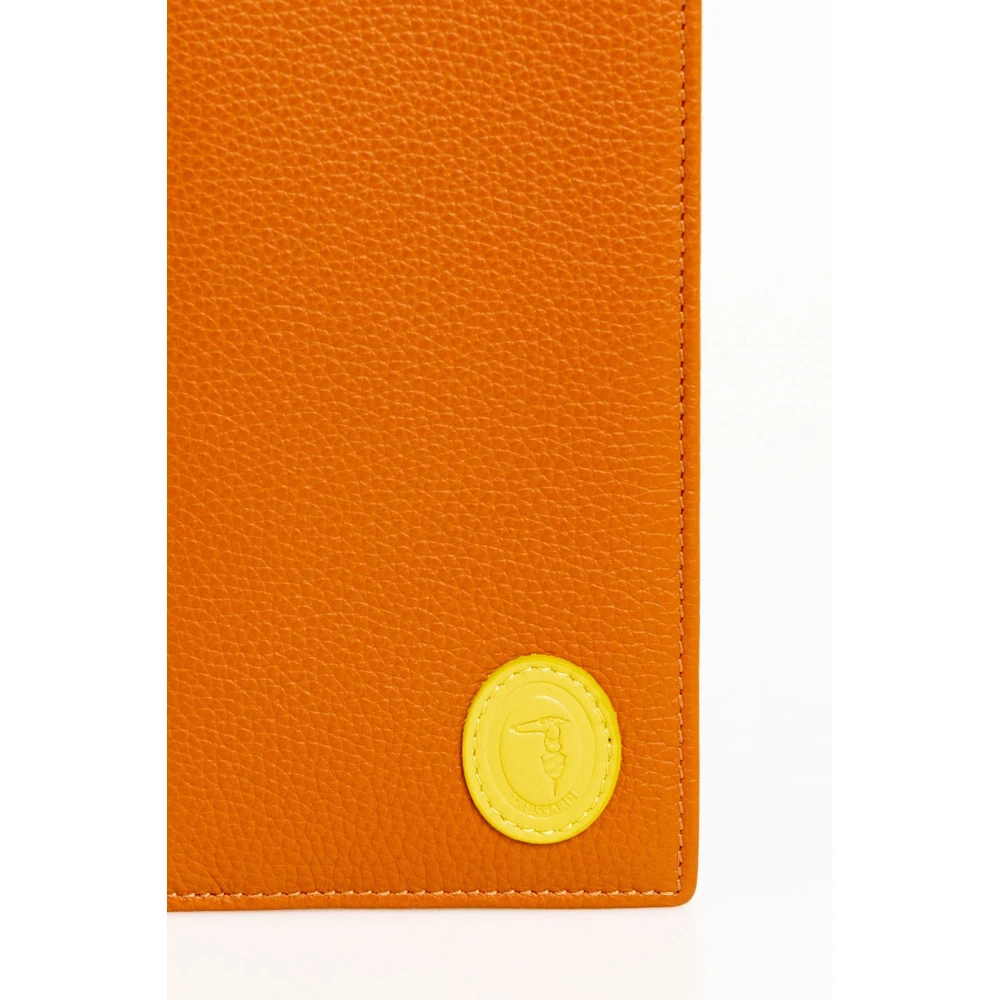 Trussardi Leren Portemonnee met Frontaal Logo Brown Heren