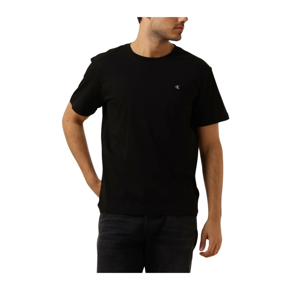 Calvin Klein Heren Polo & T-shirt met Geborduurd Badge Black Heren