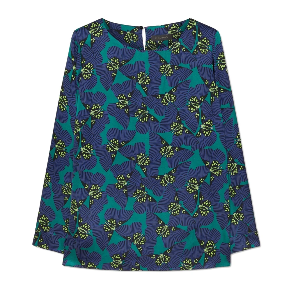 Elena Mirò Bedrukte blouse Blue Dames