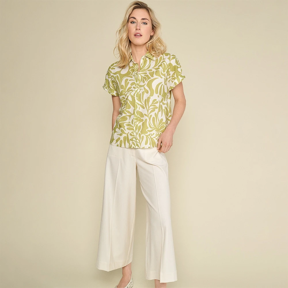 Marie Méro Ecru Loose Fit Wijde Broek Beige Dames