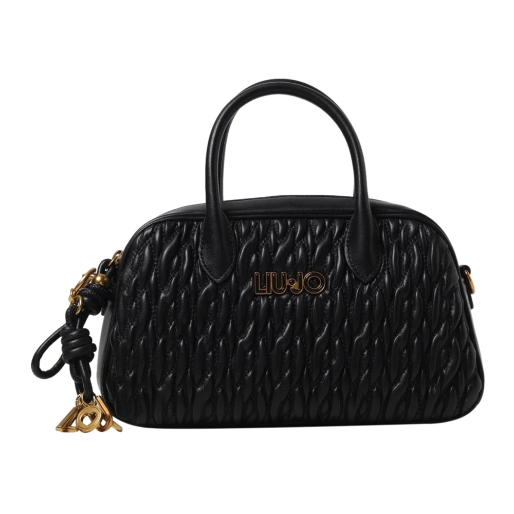 Liu Jo Gewatteerde Charm Logo Handtas Black Dames
