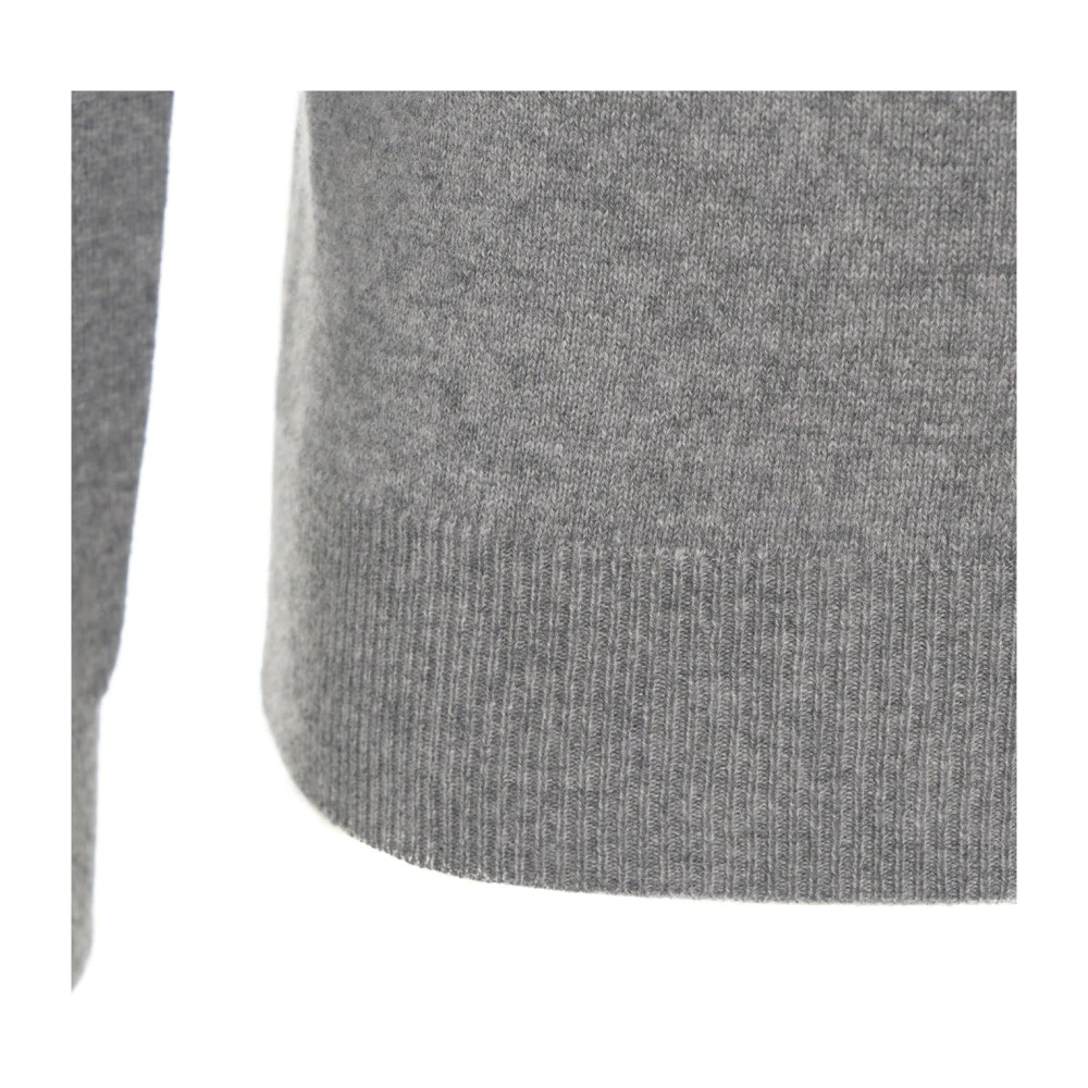Kangra Grijze Gebreide Aw24 Mouw Patched Trui Gray Heren