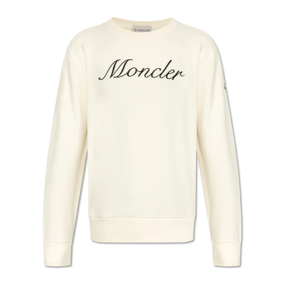 Moncler Men's Beige Sweatshirt With Logo - Sweatshirts - M - Sweatshirts & Hoodies