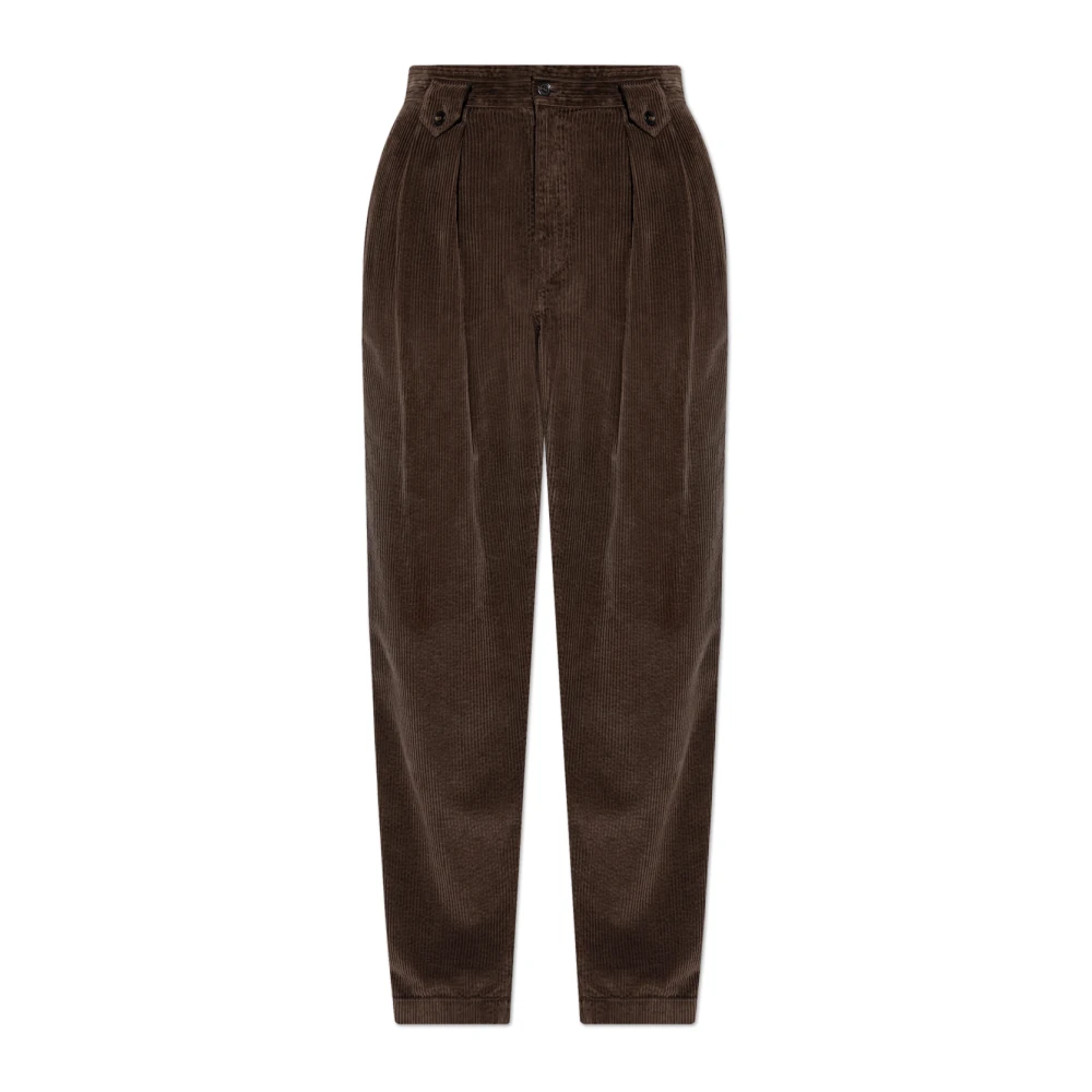Dolce & Gabbana Men's Brown Straight Trousers,, Corduroy Trousers Large