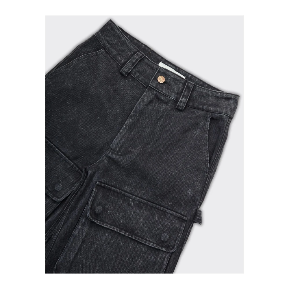 Untitled Artworks Wijde Cargo Broek in Zwart Gray Heren