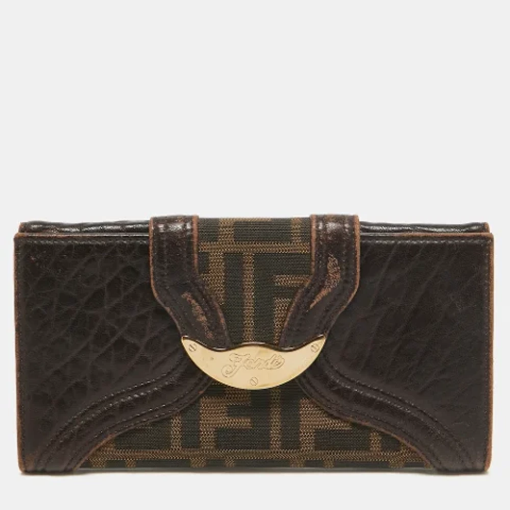 Fendi Vintage Pre-owned Canvas wallets Brown Dames
