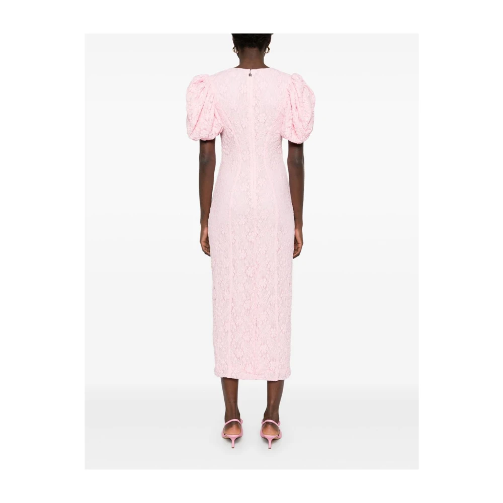 Rotate Birger Christensen Fairy Tale Lace Fitted Midi Jurk Pink Dames