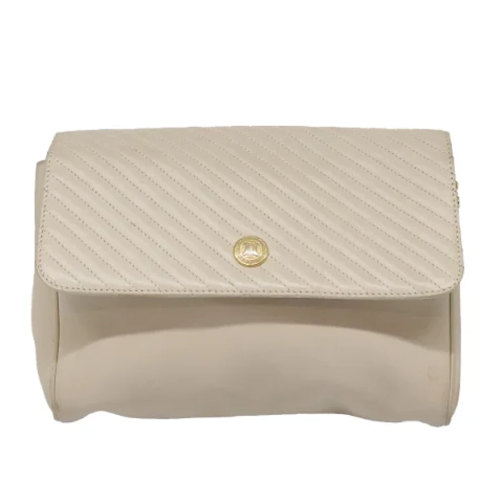 Celine Vintage Pre-owned Leather shoulder-bags Beige Dames