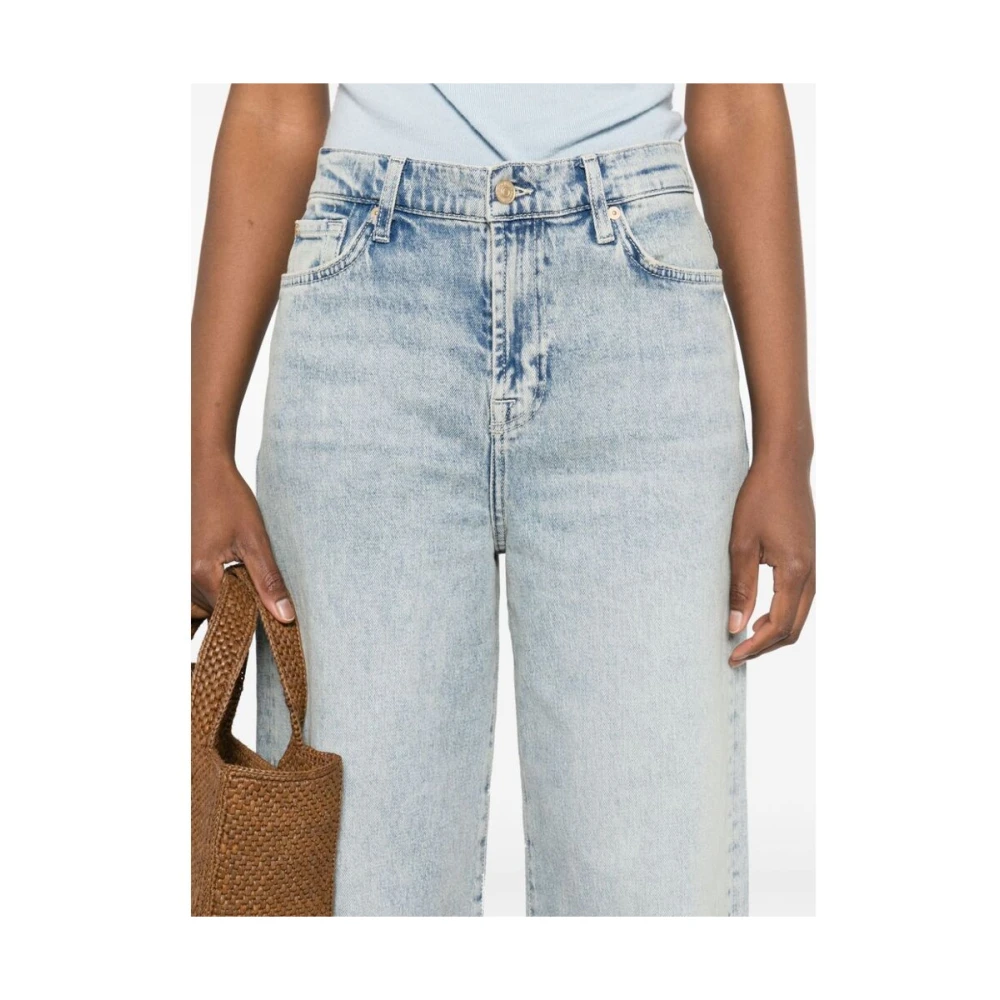 7 For All Mankind Lichtblauwe Denim Straight Leg Jeans Blue Dames