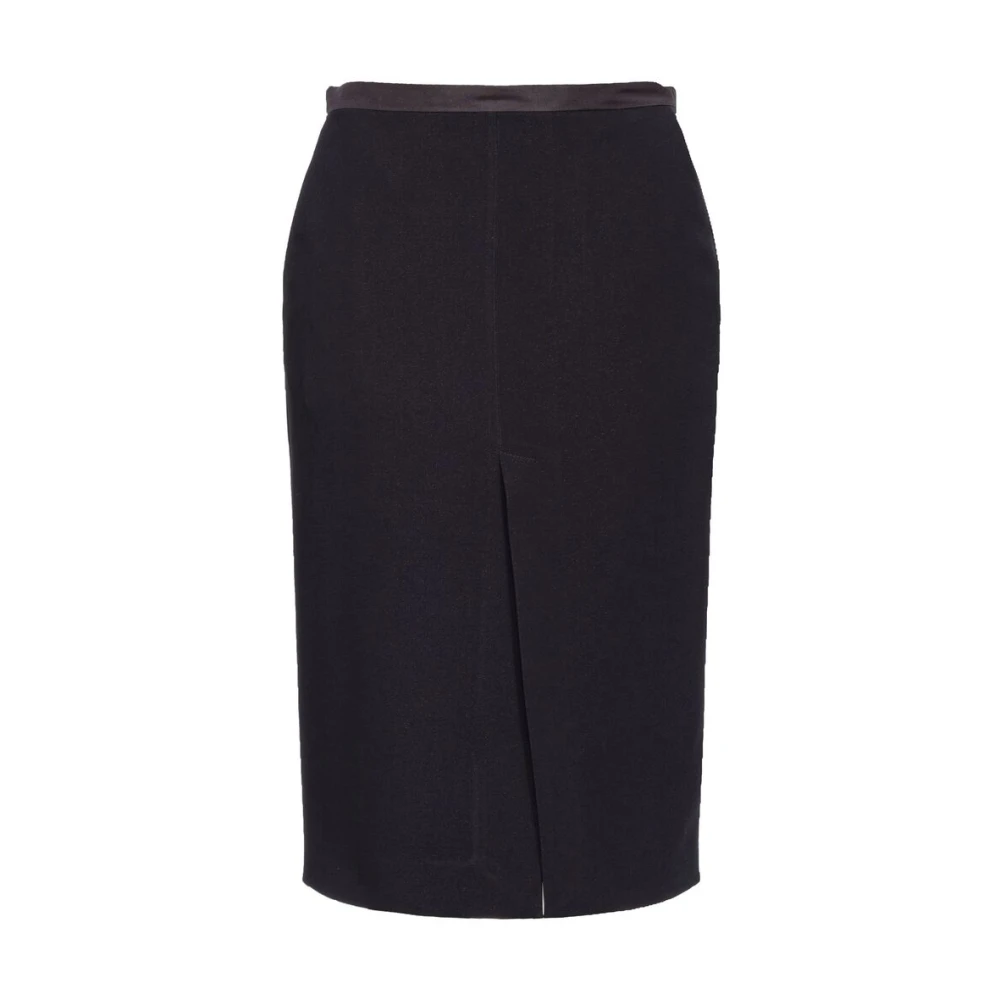 Pinko Zwarte Cady Stretch Rok met Split Black Dames