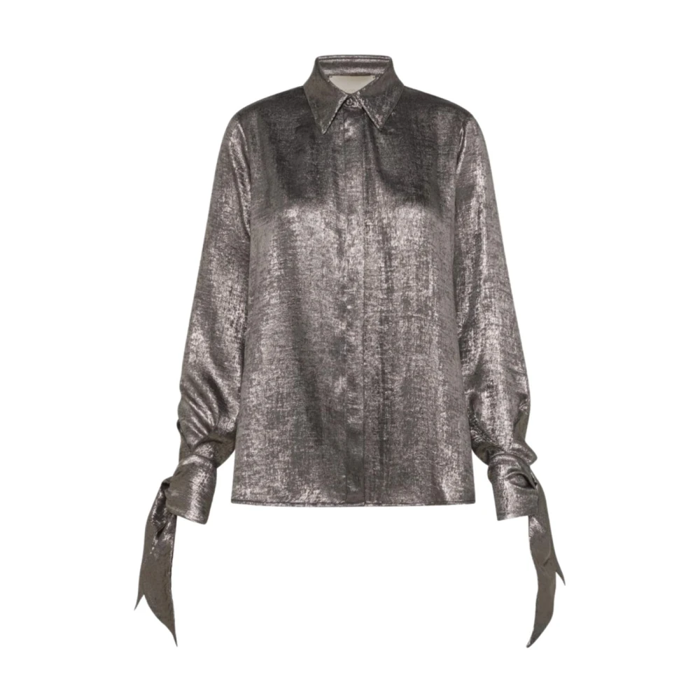 Momoni Gelamineerd Fluida Sake Shirt Gray Dames
