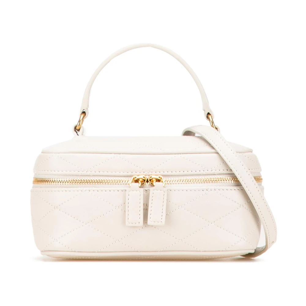 Saint Laurent Vintage Women's White Pre-Owned Quilted Vanity Case