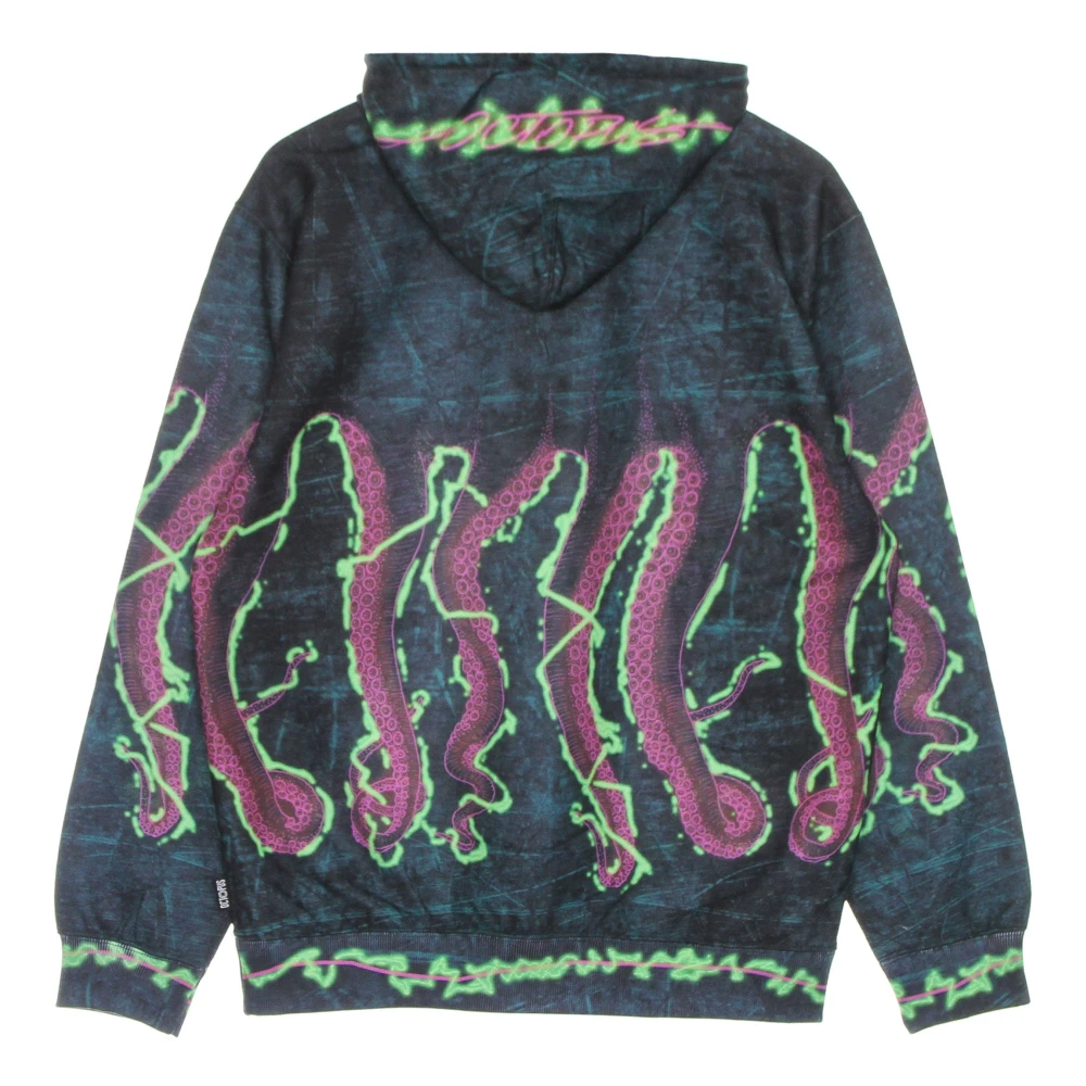 Octopus Zwarte lichtgewicht hoodie Multicolor Heren