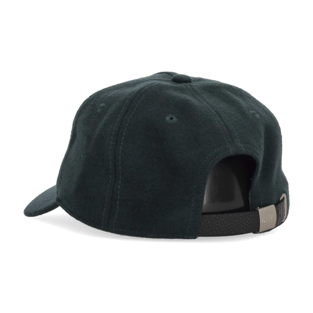 Arte Antwerp Geborduurde wollen pet met gebogen klep Green Unisex