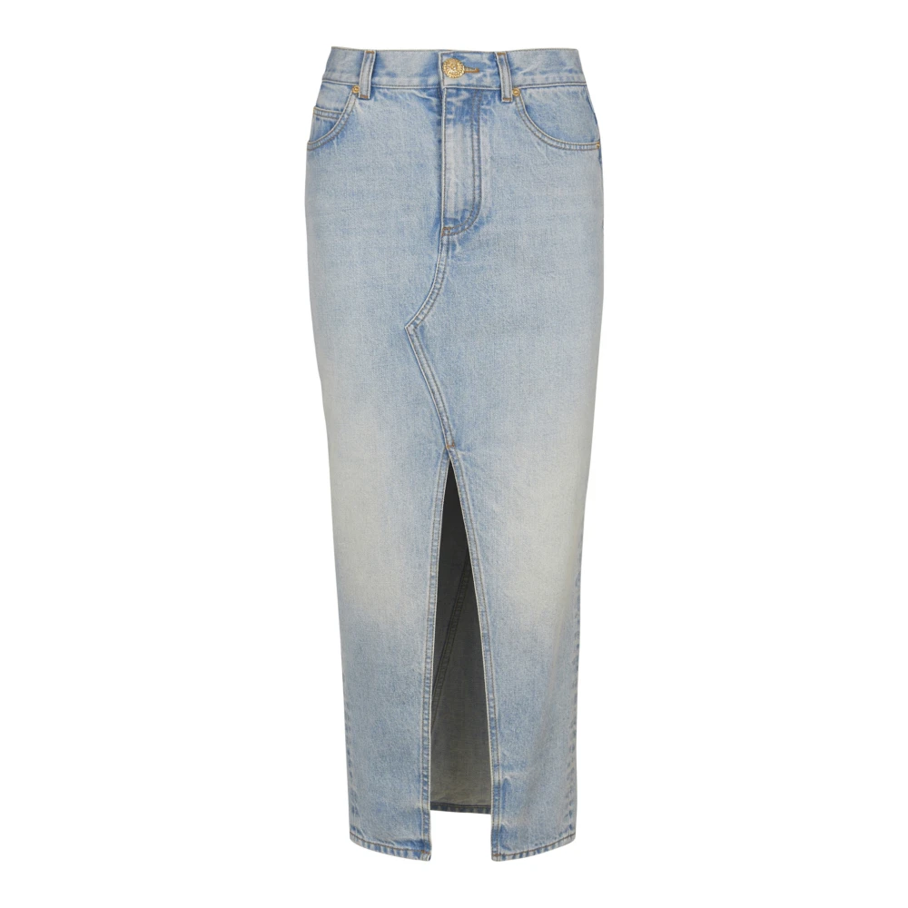 Balmain Denim midi rok Blue Dames