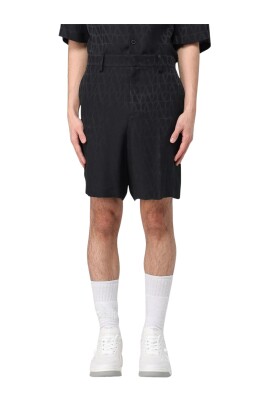 geometric-pattern-mens-black-shorts