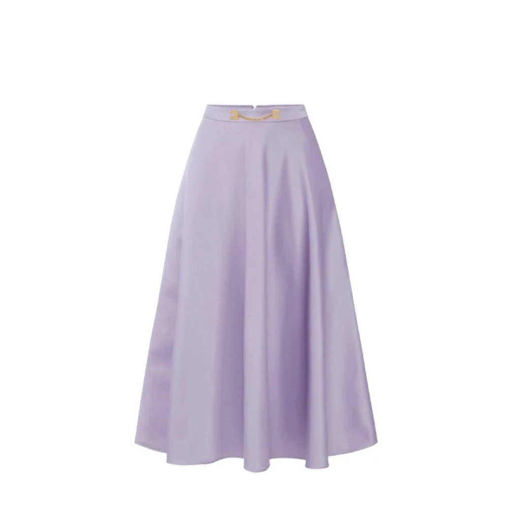 Elisabetta Franchi Women's Purple Midi Skirts, M, Duchesse Skirt
