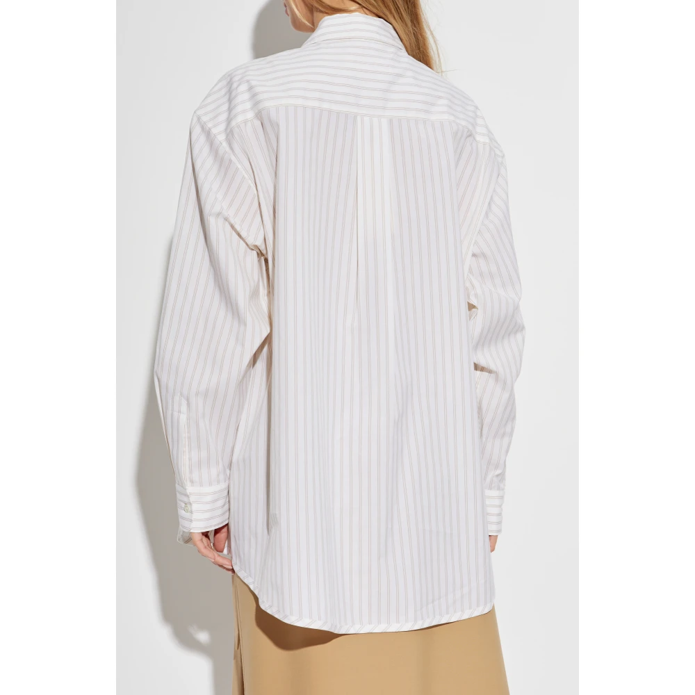 Marni Oversized top met gestreept patroon White Dames
