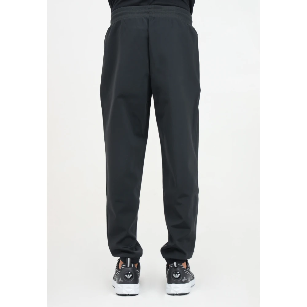 Emporio Armani EA7 Sportieve Zwarte Broek met Logo Black Heren