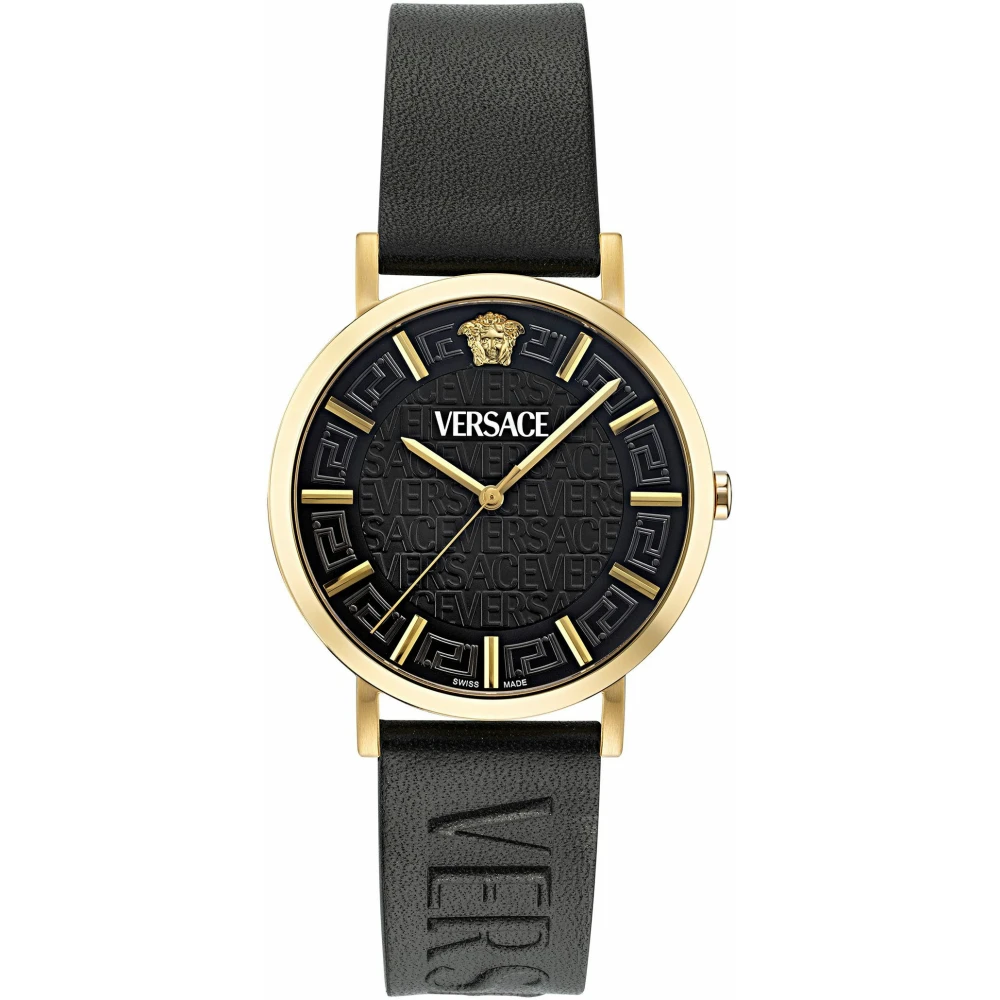 Versace Mannelijk Geel Accessoires Heren, One Size, Leer, Greca Slim