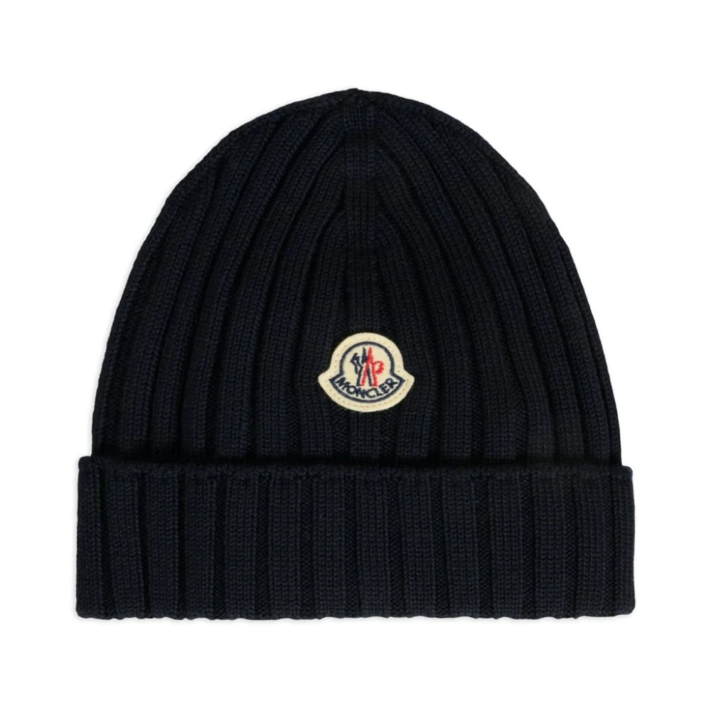 Moncler Unisex Kids Blue Wool Beanie - Hats & Caps - 3XS - Kids