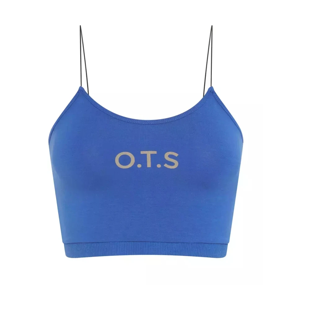 One Teaspoon Women's Blue Training T-Shirts & Tops, 2XS, String Crop Top