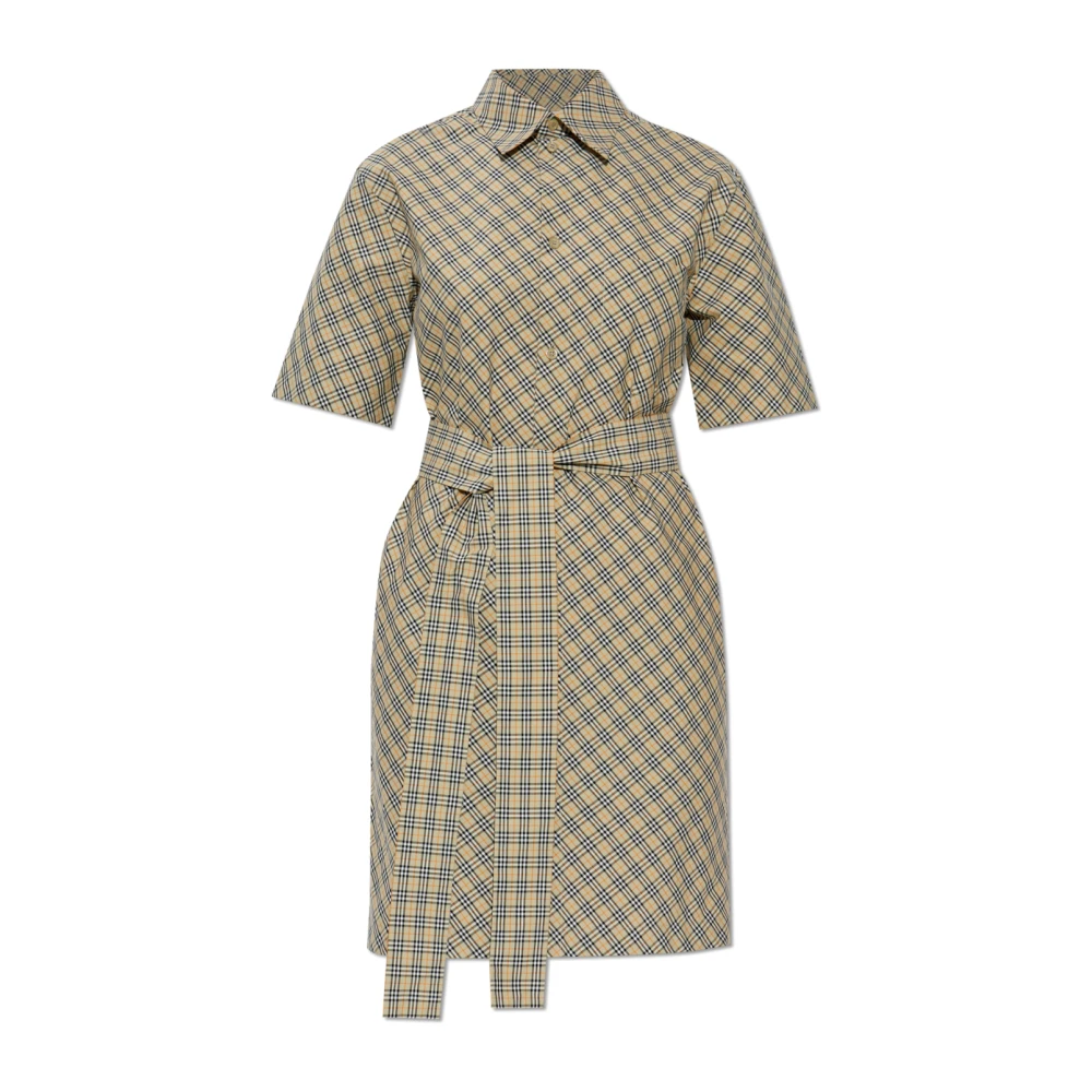 Burberry Jurk met ruitpatroon Beige Dames
