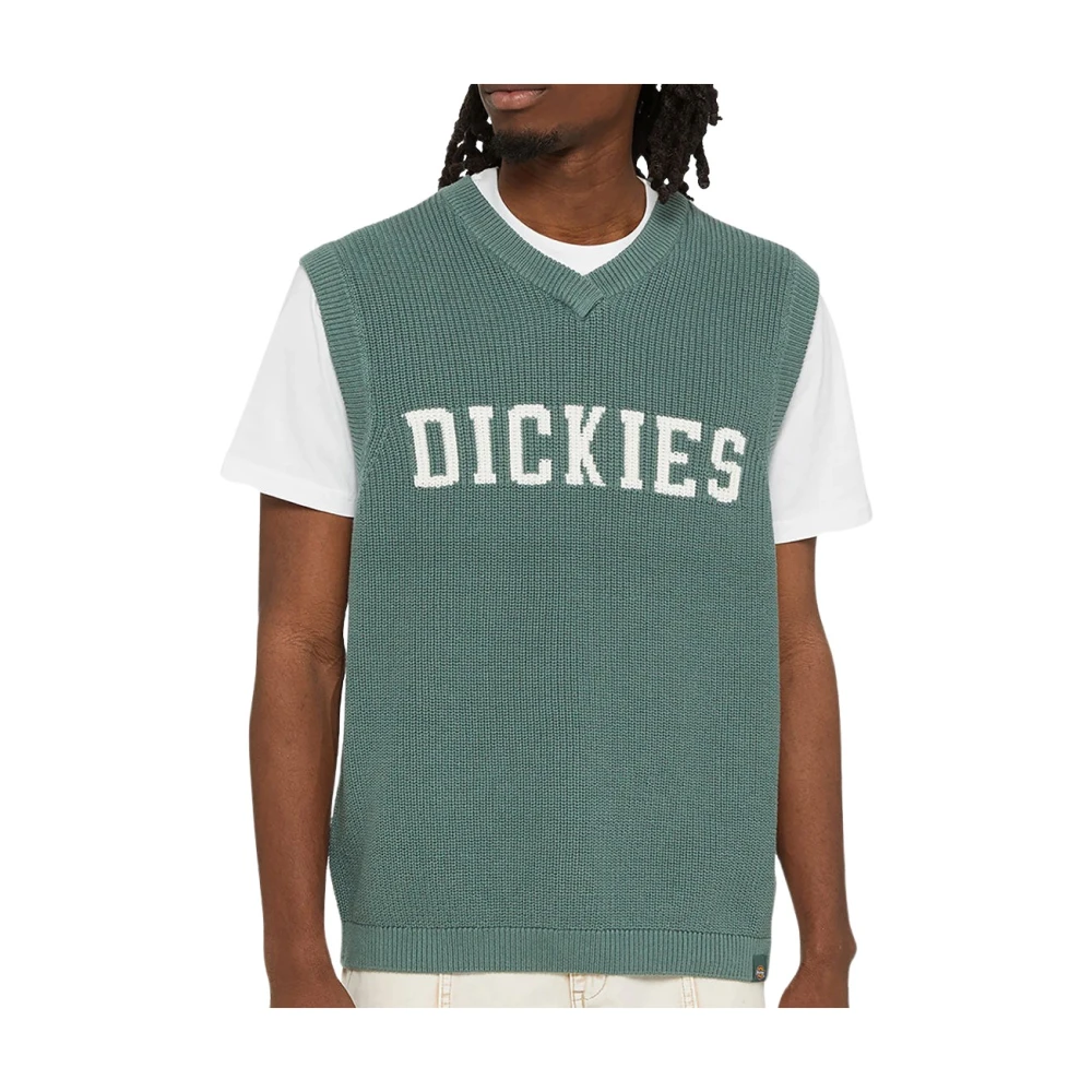 Dickies Sleveless Knitwear Green Heren