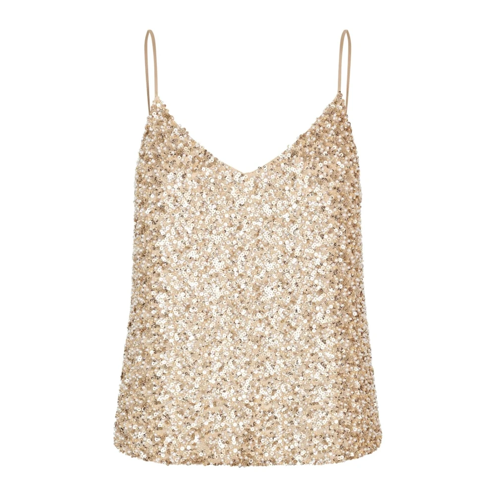 Dea Kudibal Gouden Paillet Mesh Camisole Top Yellow Dames