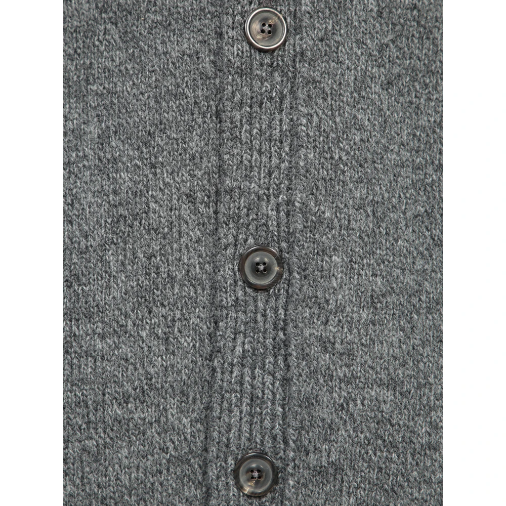 Maison Margiela Grijze V-hals Vest Sweater Aw24 Gray Heren