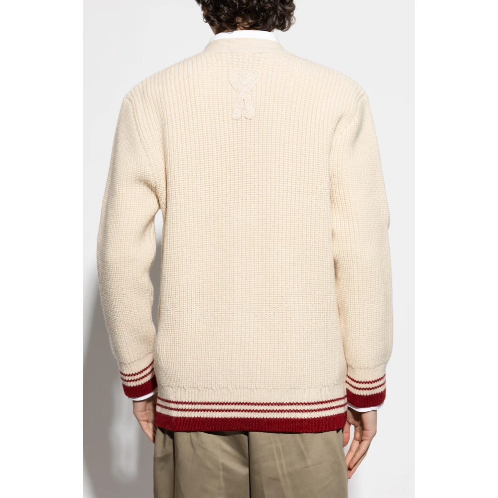 Ami Paris Wol wollen cardigan Beige Heren