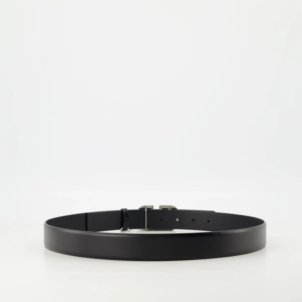 Valentino Garavani Zwarte VLogo Leren Riem Black Heren