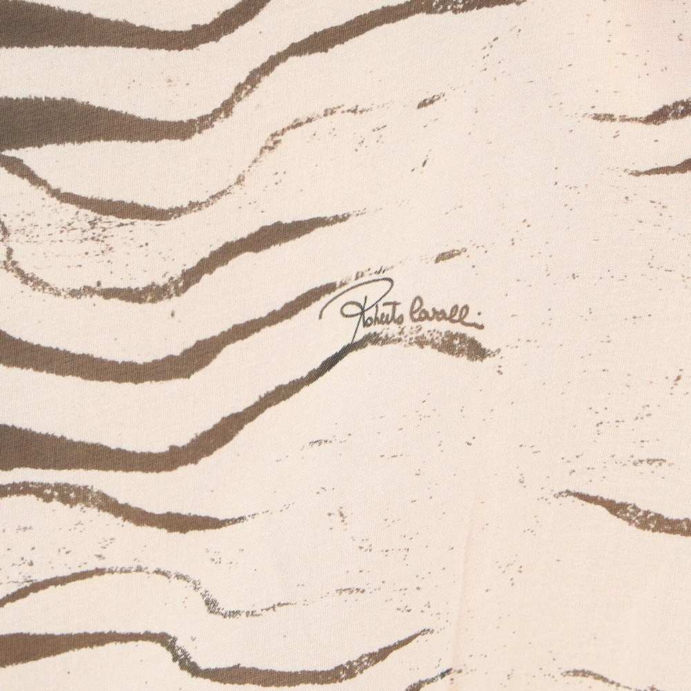 Roberto Cavalli Zebra Print Caftan Jurk Black Dames