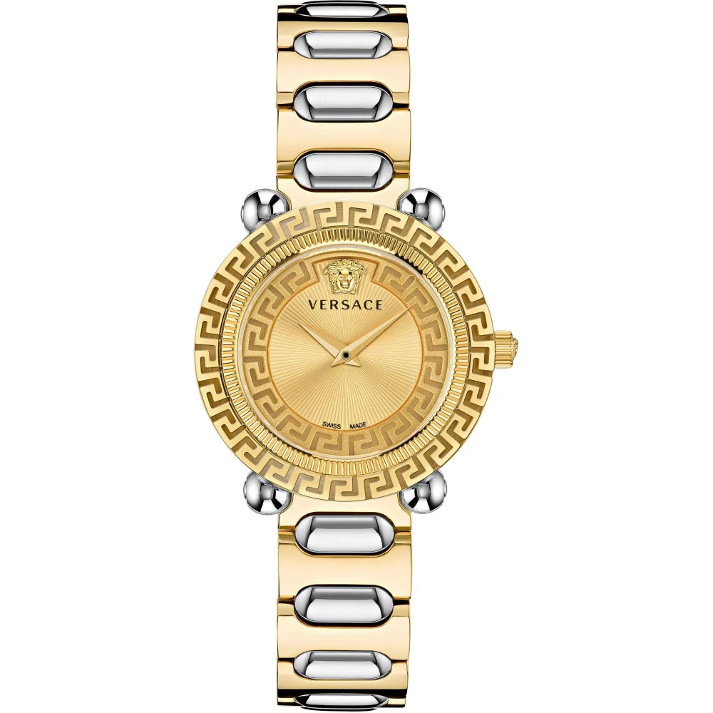 Versace Greca Twist Damklocka Guld/Silver Yellow, Dam