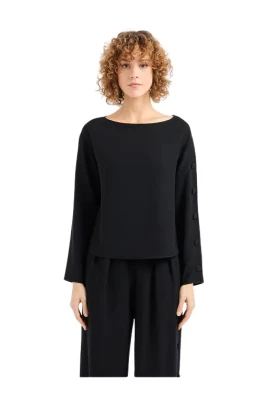 Cady Blus med Knappdetalj